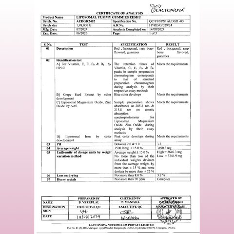 Avenzes Liposomal Yummy Gummies Eeshu (Hair-Nails-Skin)